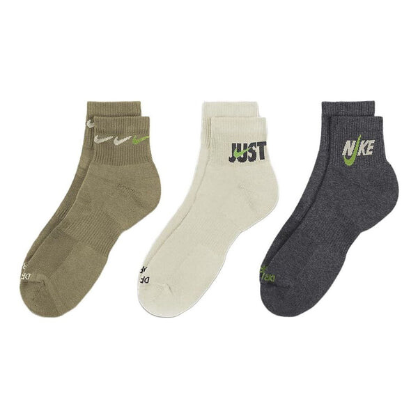 

Носки Nike Everyday Plus padded ankle training tights 'Olive White Black', мультиколор