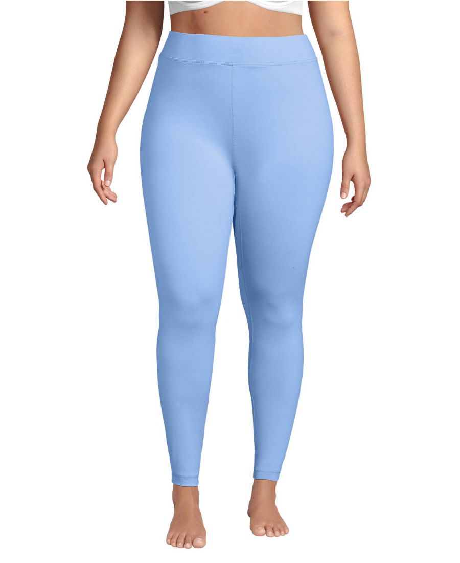 

Уютные термоштаны большого размера из термобелья Lands' End, Clear blue sky