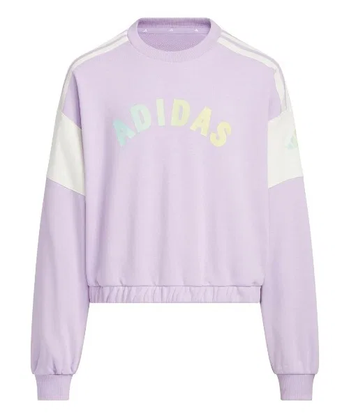 Детская толстовка-пуловер Adidas свободного кроя с круглым вырезом.
