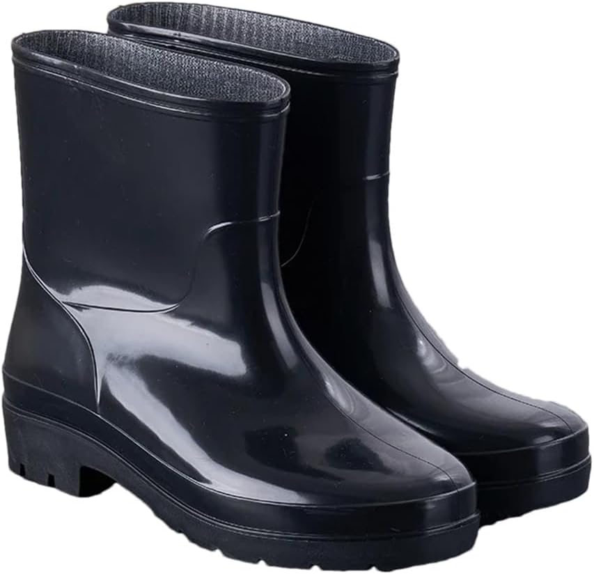 

Дождевые сапоги Wjnvfioo для мужчин и женщин, водонепроницаемые ботинки для улицы и рыбалки, черный