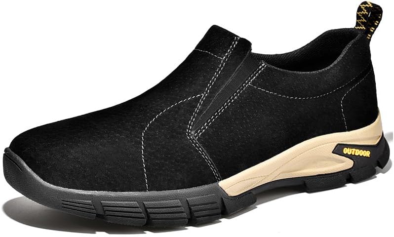 

Мужские классические лоферы Нескользящие повседневные прогулочные туфли Легкие обувь Дышащие удобные туфли Asifn, черный