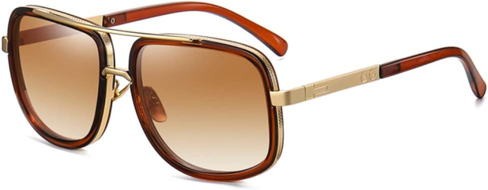 

MUTYNE Роскошные солнцезащитные очки для мужчин, винтажные квадратные солнцезащитные очки для женщин, антибликовые очки для вождения, очки в стиле стимпанк для дам, C1brown