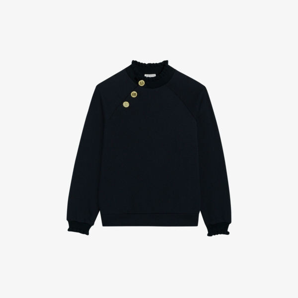 

Толстовка из смесового хлопка с высоким воротником и пуговицами Claudie Pierlot, цвет bleus