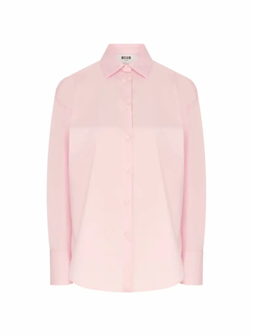 

Хлопковая рубашка с логотипом MSGM, розовый