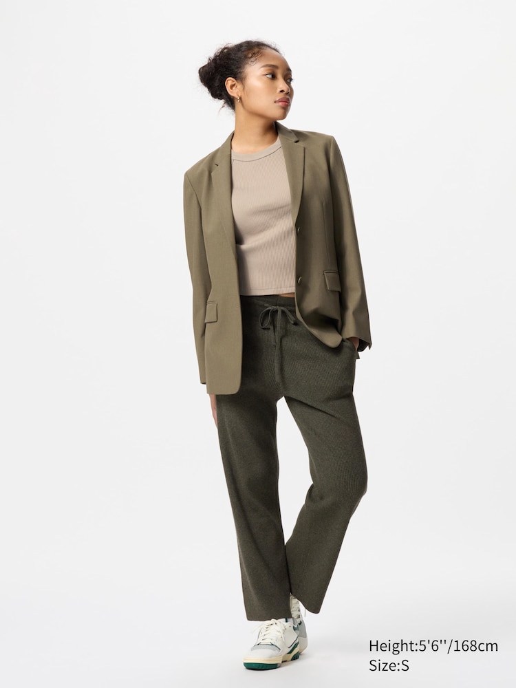 

Трикотажные брюки в рубчик Uniqlo, цвет 58 зеленый