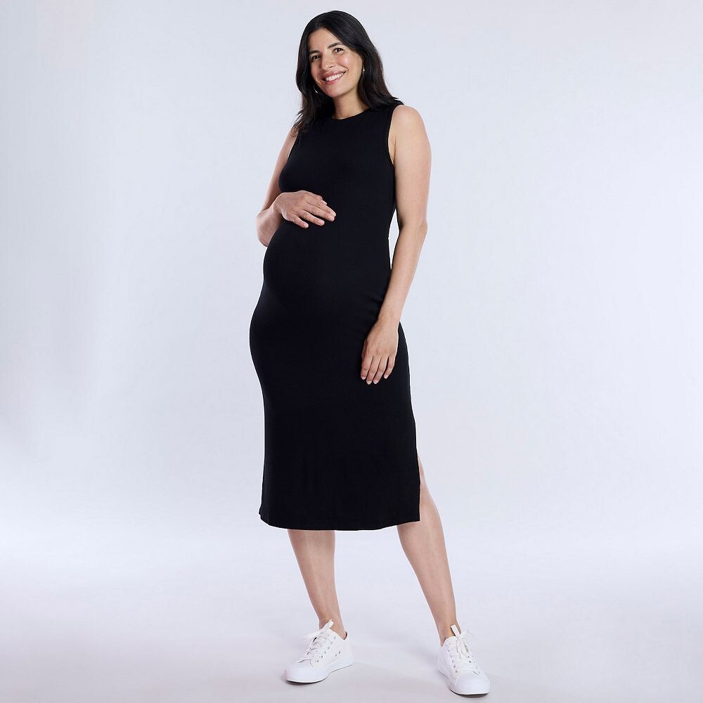 

Платье миди в рубчик Maternity Motherhood, черный