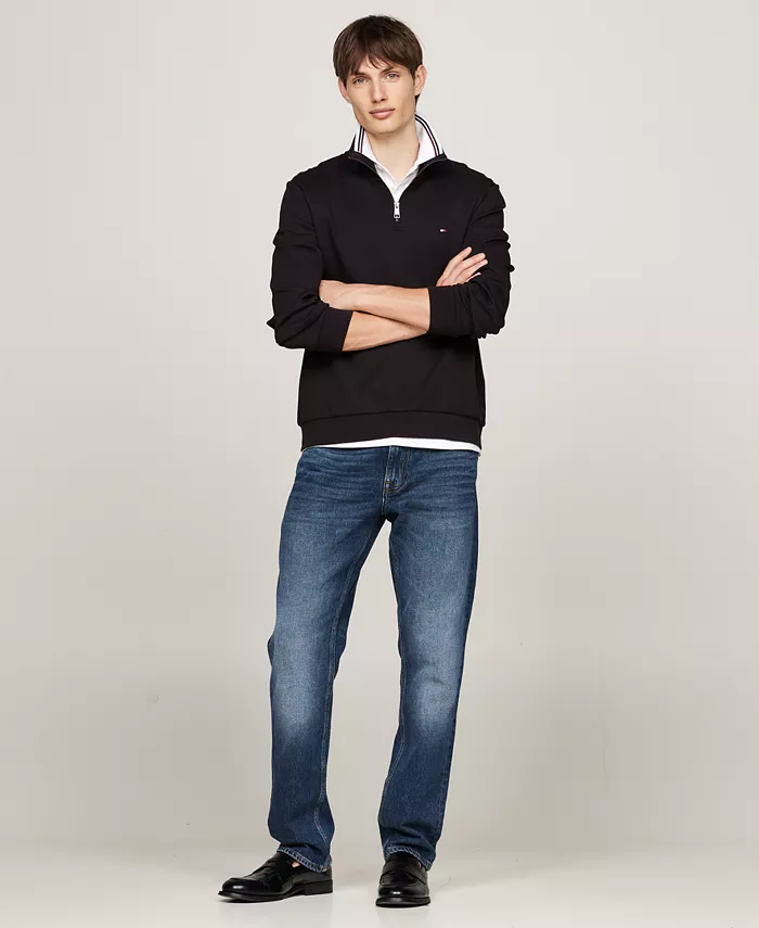 Мужская толстовка Essential Intechno Knit Regular-Fit с молнией 1/4 Tommy Hilfiger, черный — фото 4