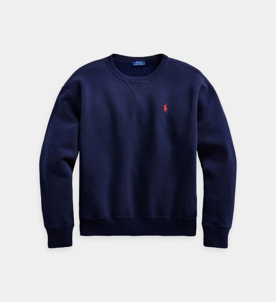 Свободный хлопковый свитшот с фирменной отделкой POLO RALPH LAUREN, синий — фото 2