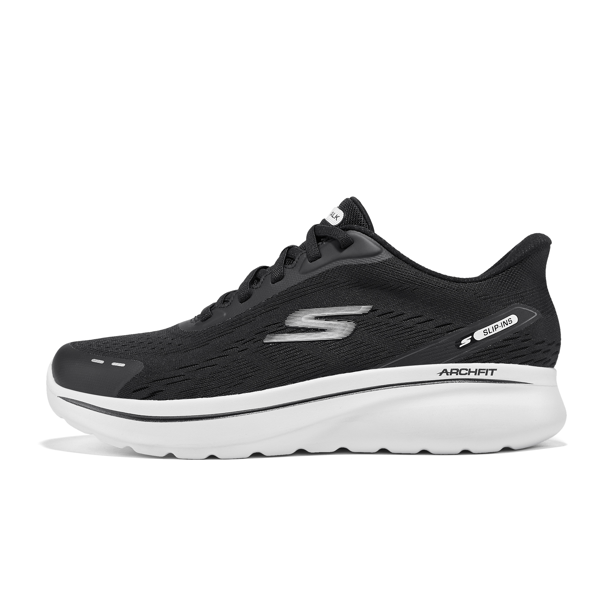 

Skechers Мужские повседневные кроссовки GO WALK Support Low Top, цвет черный, белый