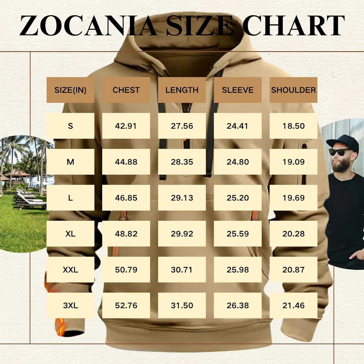 

ZOCANIA мужская толстовка с капюшоном и карманами