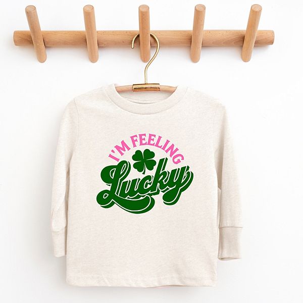 Яркая футболка с длинным рукавом и принтом I'M feeling lucky The Juniper Shop, Natural — фото 2