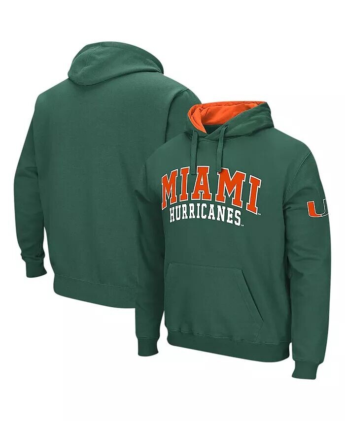 

Мужской пуловер с капюшоном Miami Hurricanes с двойной аркой Colosseum, зеленый