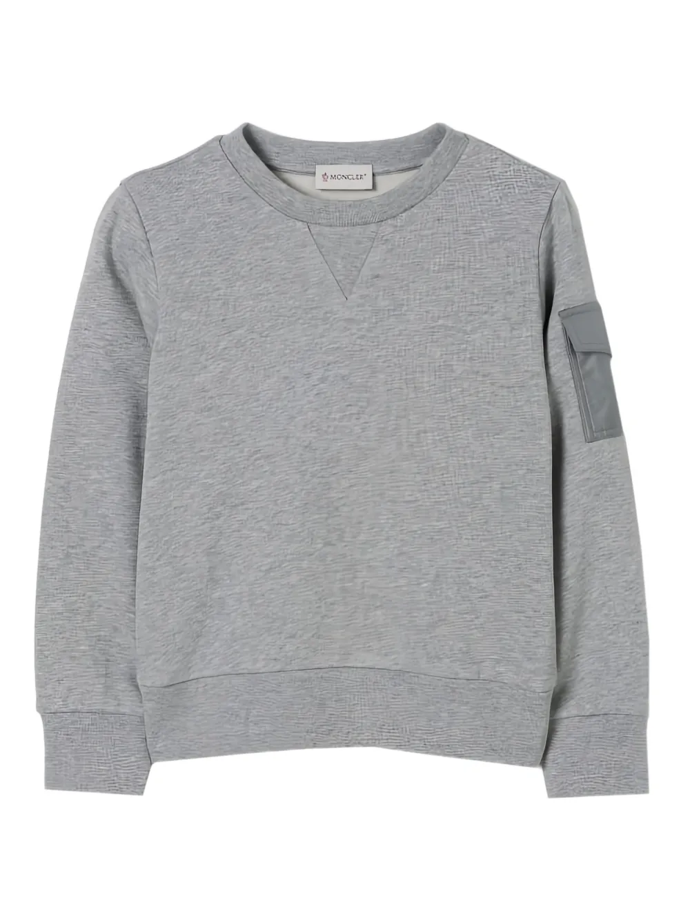 

Свитшот с нашивкой и круглым вырезом Moncler Enfant, серый