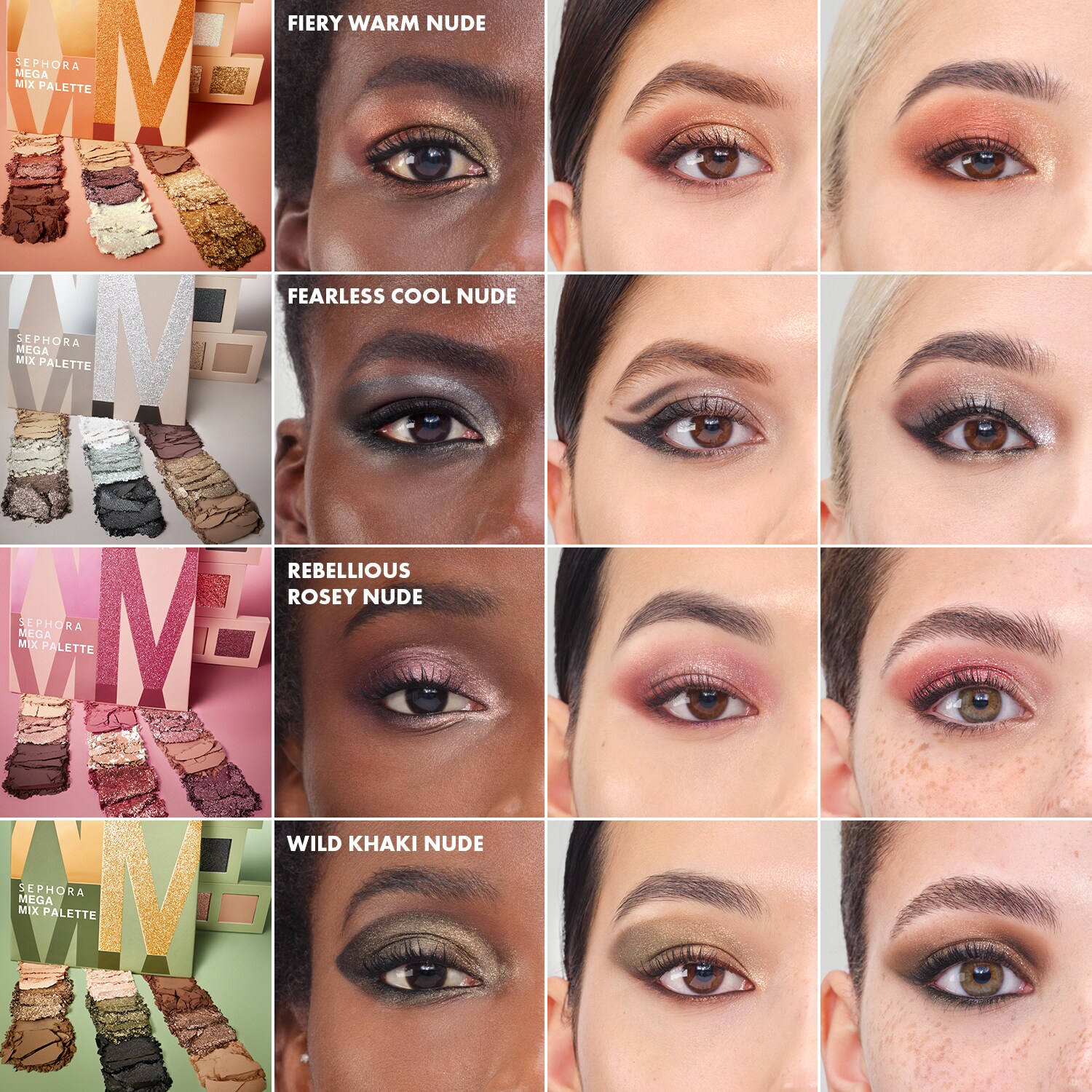 Тени для век MEGA MIX: Mega-Lidschattenpalette Sephora Collection, Rebellious Rosey Nude (7,92 g) — фото 2