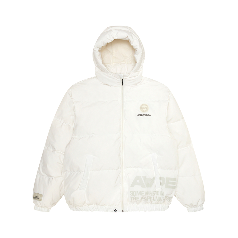 

Aape Куртка утепленная с капюшоном и принтом логотипа, White IVX