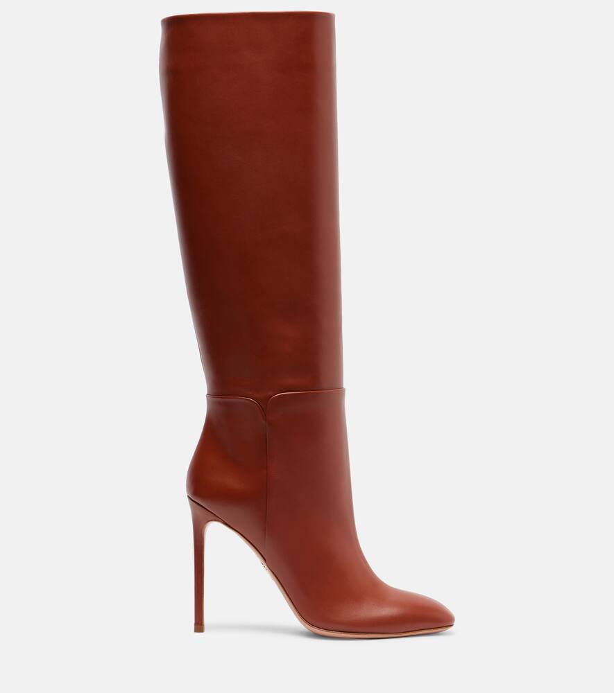 Ботинки Sellier 105 до колена из кожи Aquazzura, Rich Cognac — фото 4