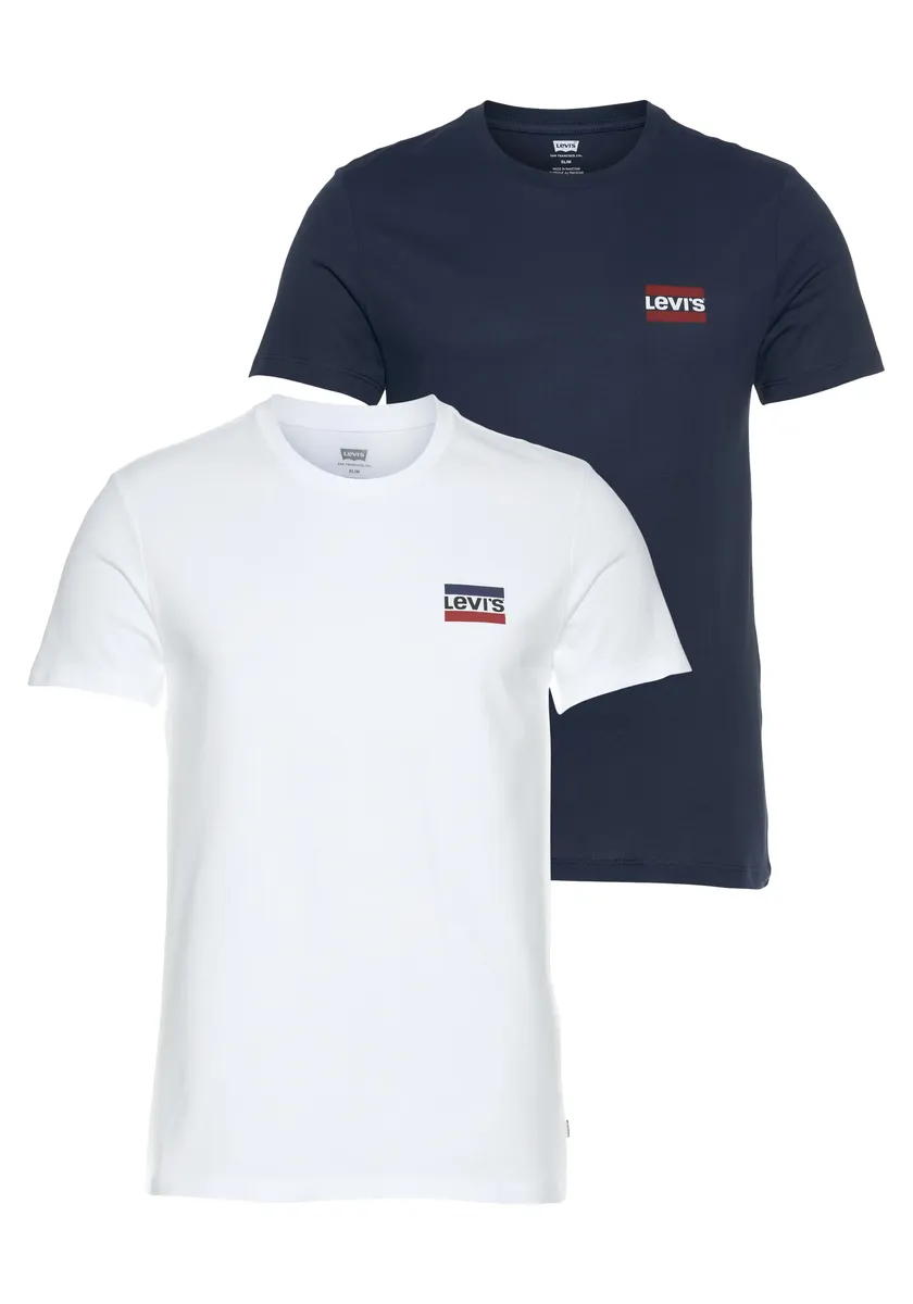 

ФУТБОЛКА Levi's "LE 2PK CREWNECK GRAPHIC", цвет White / Dress Blues