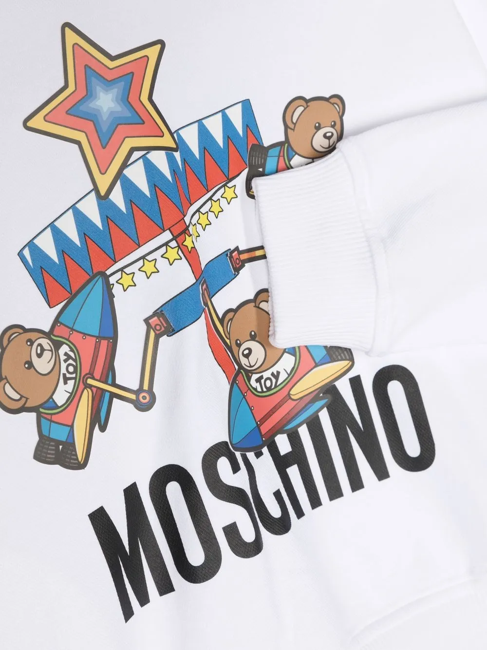 Толстовка с длинными рукавами и графическим принтом Moschino Kids, белый — фото 3