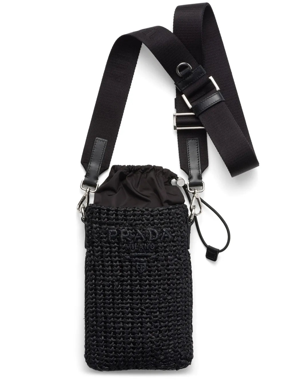 

Чехол для телефона с вышитым логотипом Prada, черный