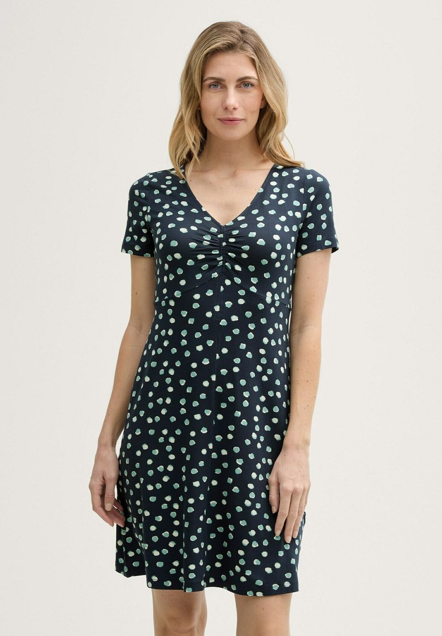 

Платье TOM TAILOR EASY DRESS, Navy Green Dots/Dark Blue