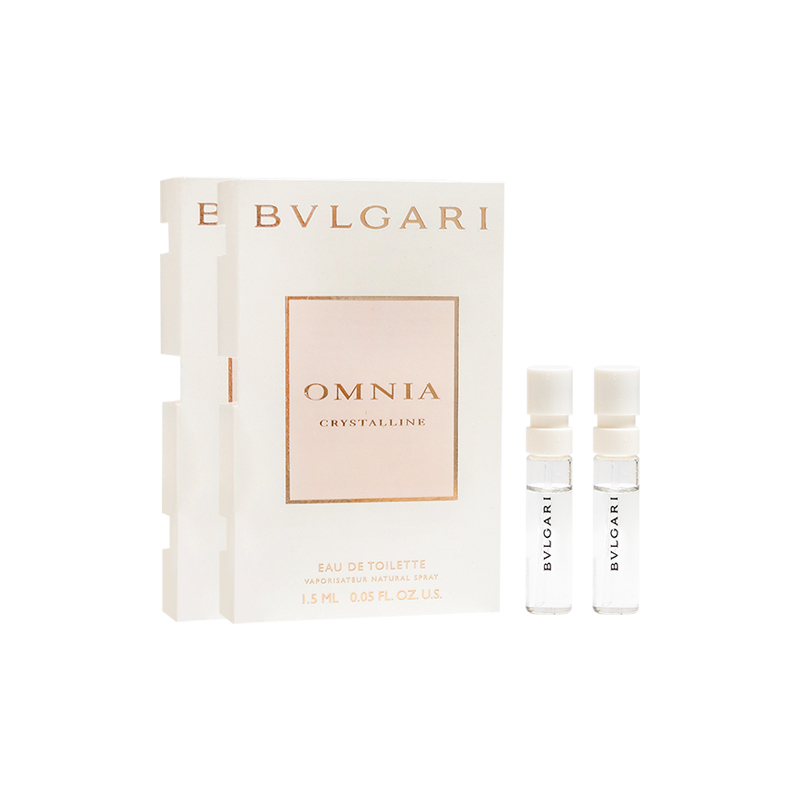 BVLGARI Набор пробников духов Crystal Collection White Crystal, два флакона, туалетная вода, цветочно-фруктовый аромат, 1,5 мл*2 — фото 3