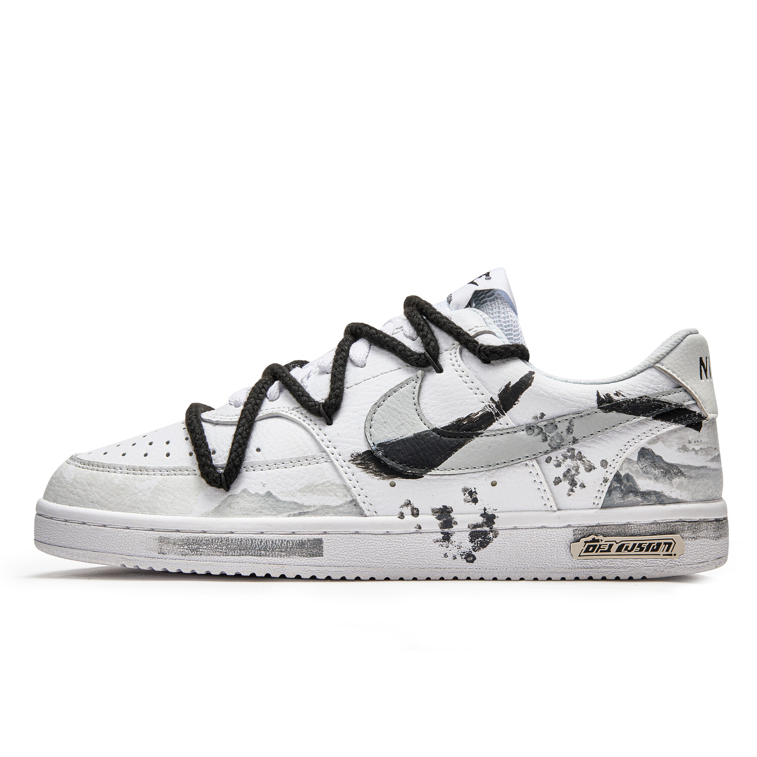 

Кроссовки Nike Court Vision 1 Skateboard Shoes Men Low-Top Black White, Черный, Кроссовки Nike Court Vision 1 Skateboard Shoes Men Low-Top Black White