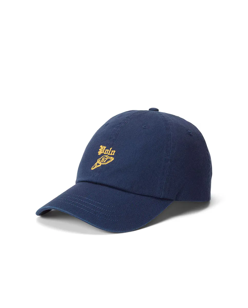 

Мужская вышитая кепка из твила Polo Ralph Lauren, темно-синий