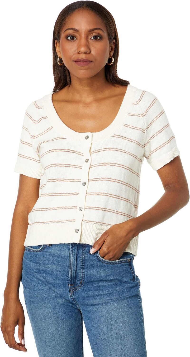 

Футболка Madewell Linden Scoop Sweater Tee in Stripe, цвет Antique Cream