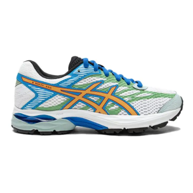 Кроссовки детские Gel-Flux 4 GS Low-top белые/синие/зеленые Asics, белый/синий — фото 2