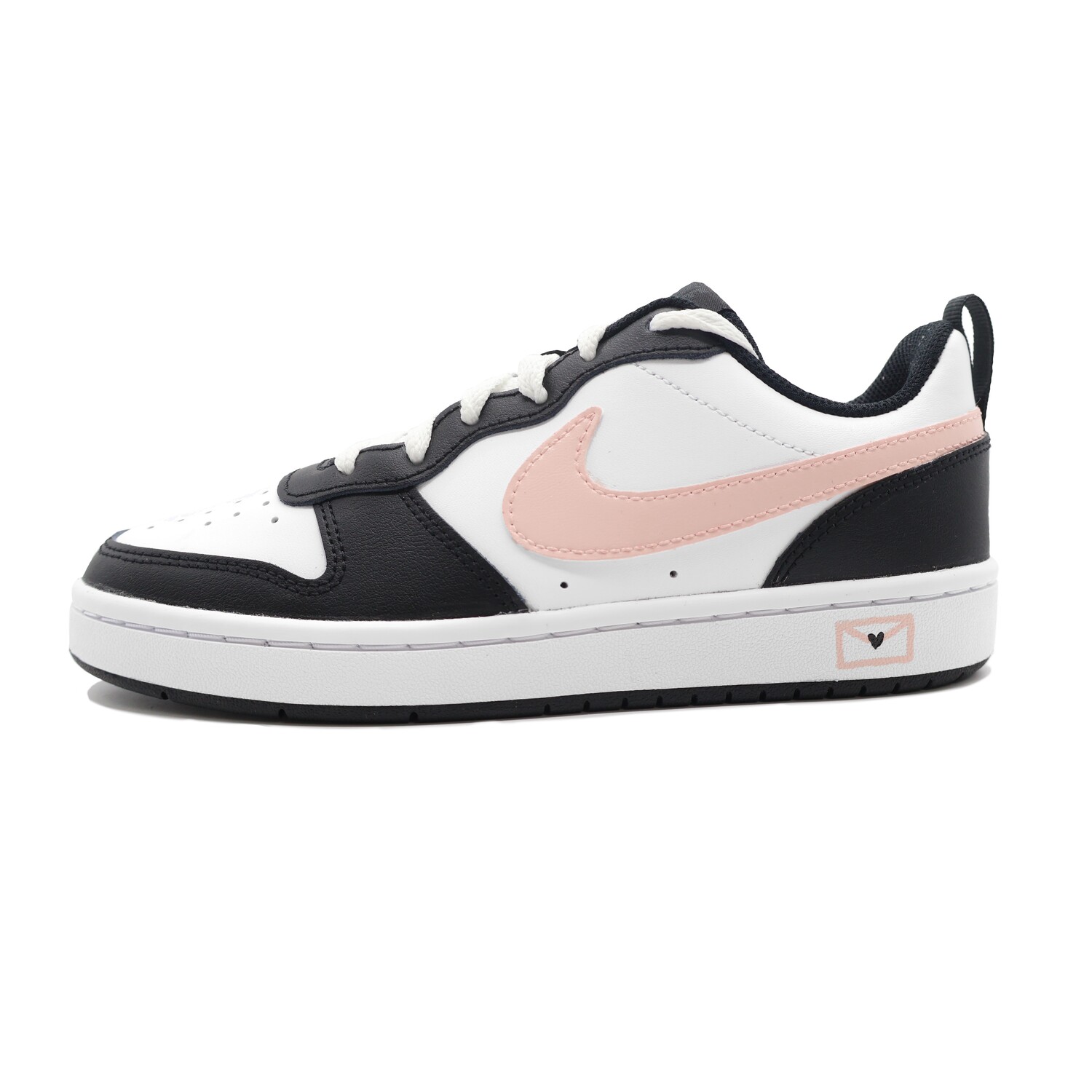 

Кроссовки Nike Court Borough Skateboarding Shoes Women's Low-top Black, Pink, White, черный