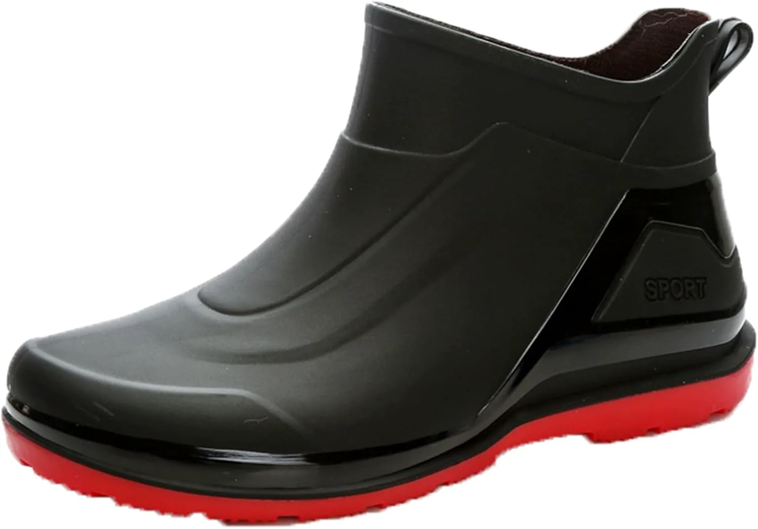 

Мужские дождевые ботинки, водонепроницаемые ботинки на щиколотке, садовая обувь для уличного отдыха AUXDIQ, красный