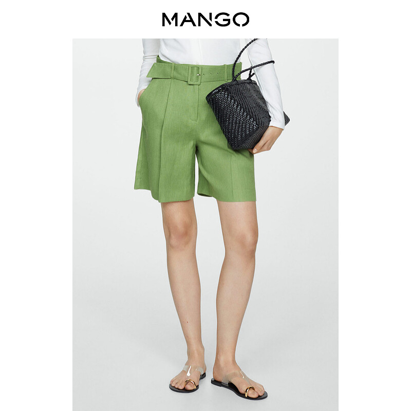 

Шорты-бермуды Mango Mambo с высокой талией, светло-серый