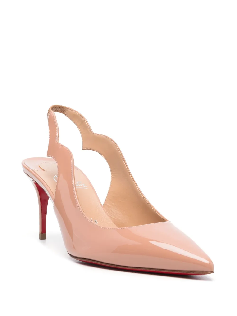 Туфли Hot Chick 70 с ремешком на пятке Christian Louboutin, нейтральный — фото 2