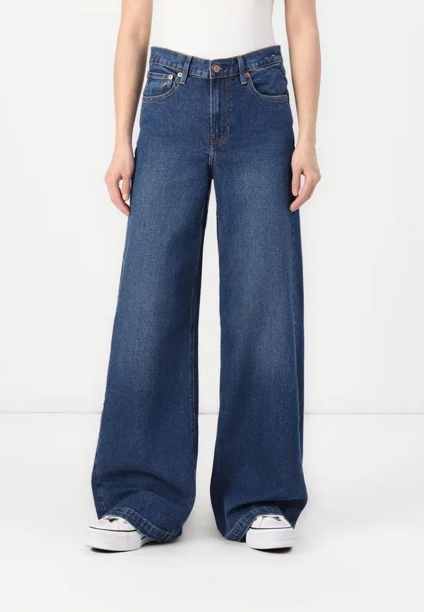Джинсы Stride sutton wide leg Gap, темная стирка