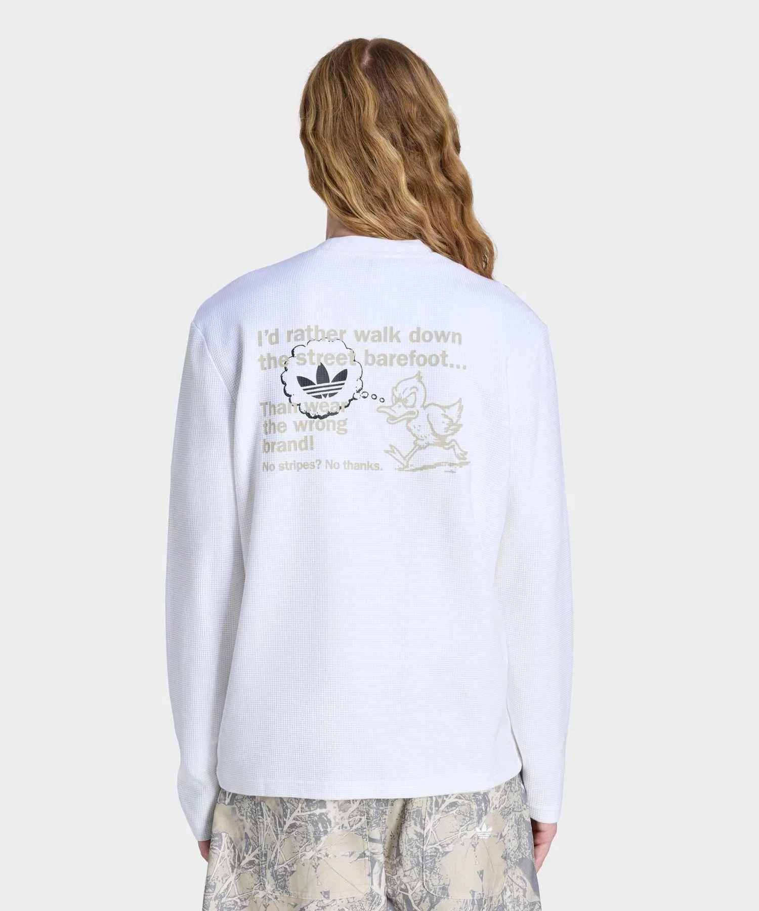Унисекс футболка Adidas Originals Waffle Workwear с длинными рукавами белая — фото 2