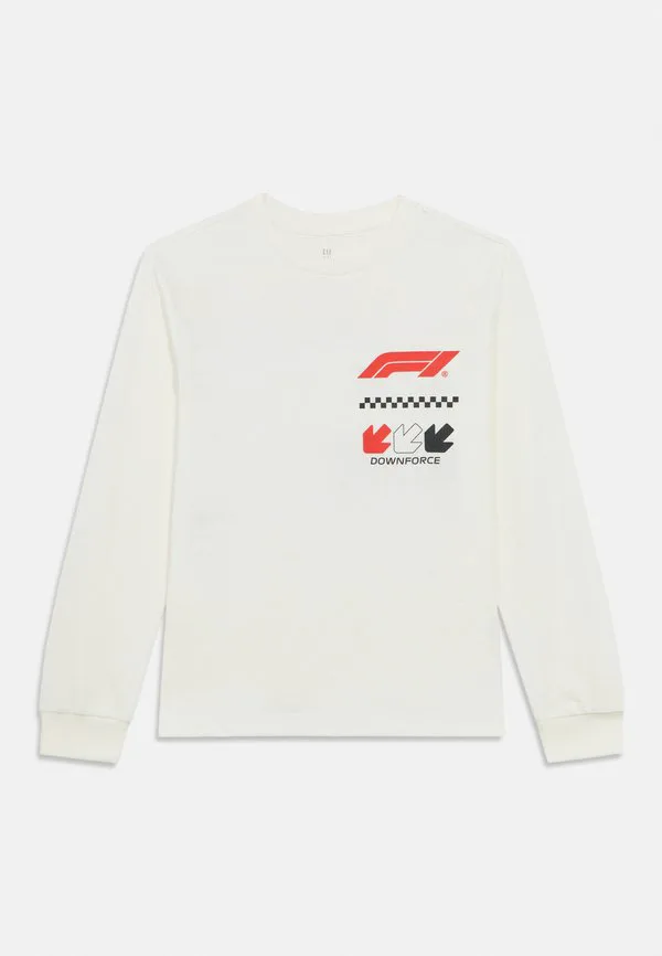 Детская свободная футболка с длинными рукавами и графическим принтом Gap, New Off White — фото 3