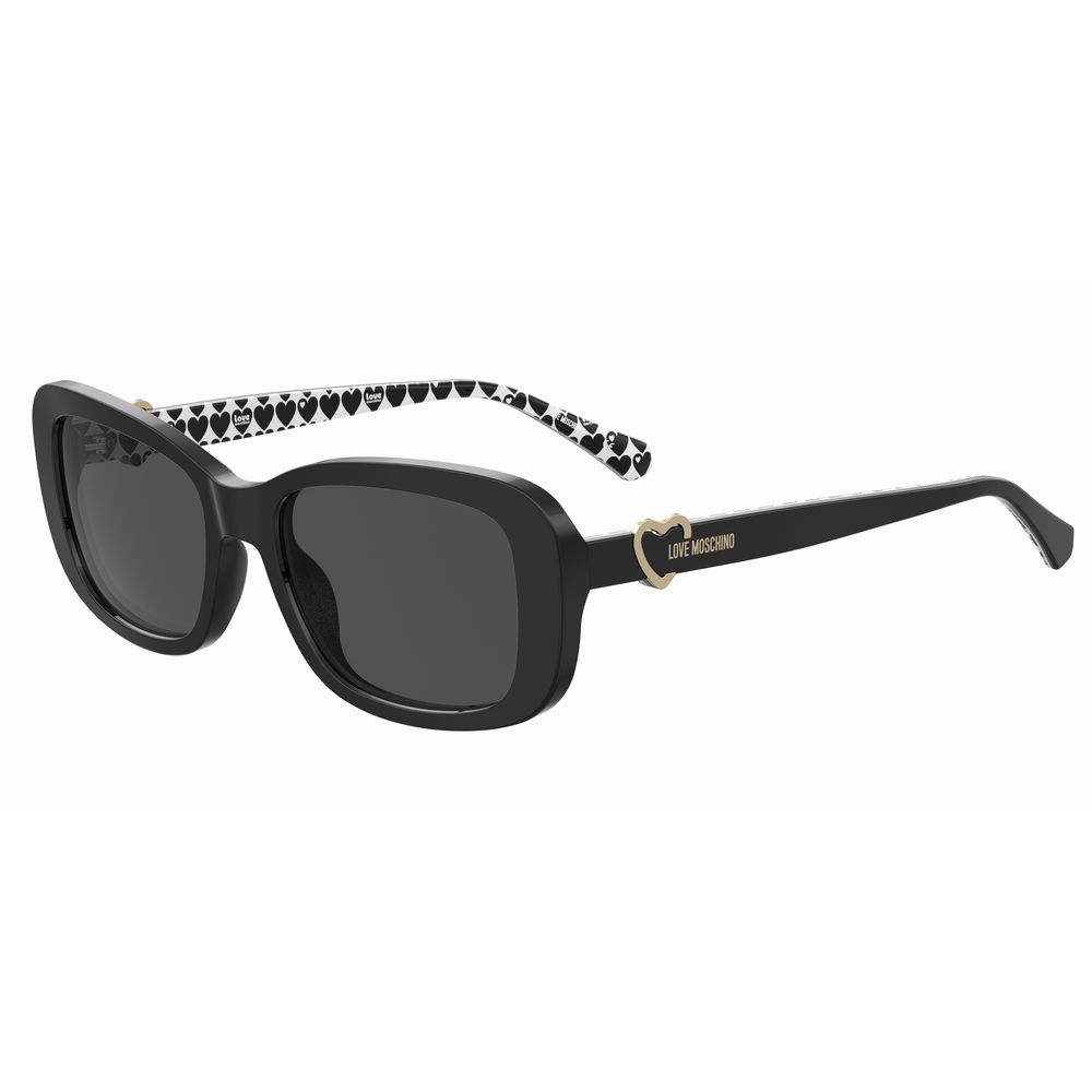

Черные солнцезащитные очки из телячьей кожи Love Moschino, Black