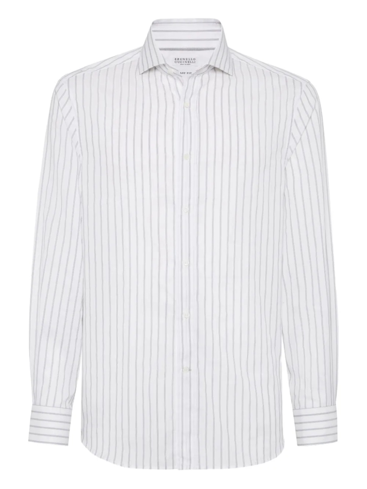 

Хлопковая рубашка в полоску Brunello Cucinelli, белый