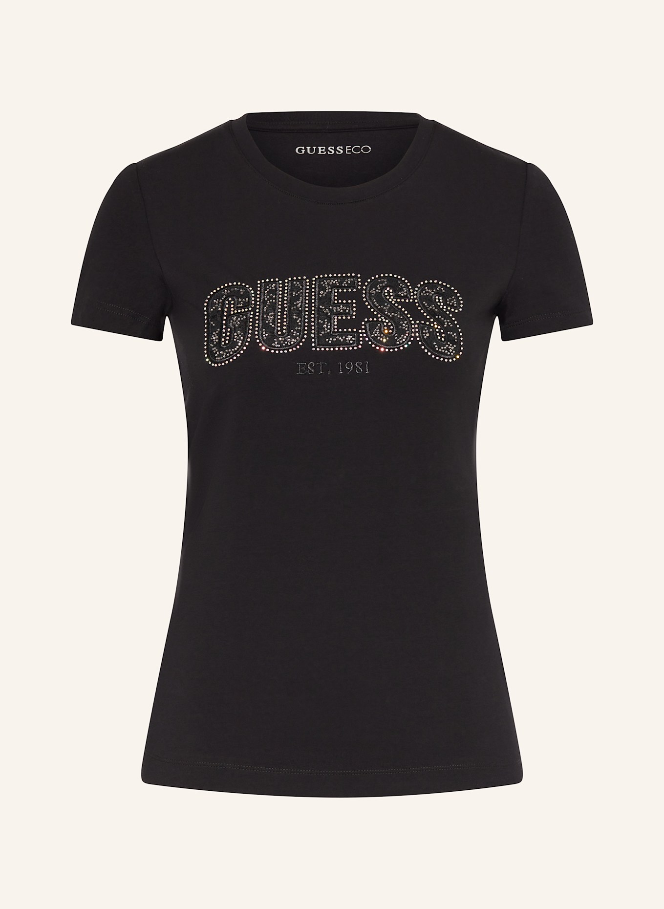 

Футболка с драгоценными камнями Guess, черный