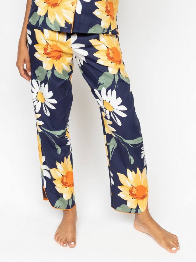 

Штаны для пижамы Georgina с цветочным принтом Cyberjammies, Navy