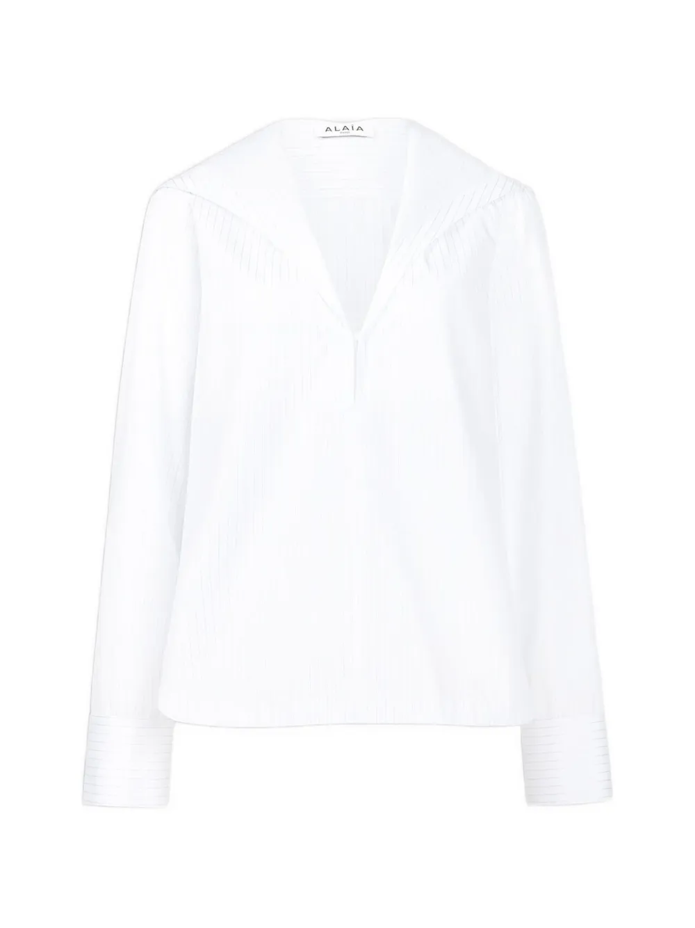 

Плиссированный топ с V-образным вырезом Alaïa, белый