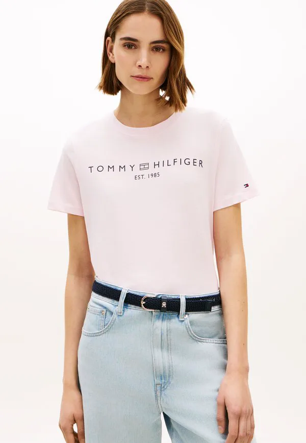 

Футболка с логотипом, круглый вырез, принт. Tommy Hilfiger, Light Pink, Розовый, Футболка с логотипом, круглый вырез, принт. Tommy Hilfiger, Light Pink