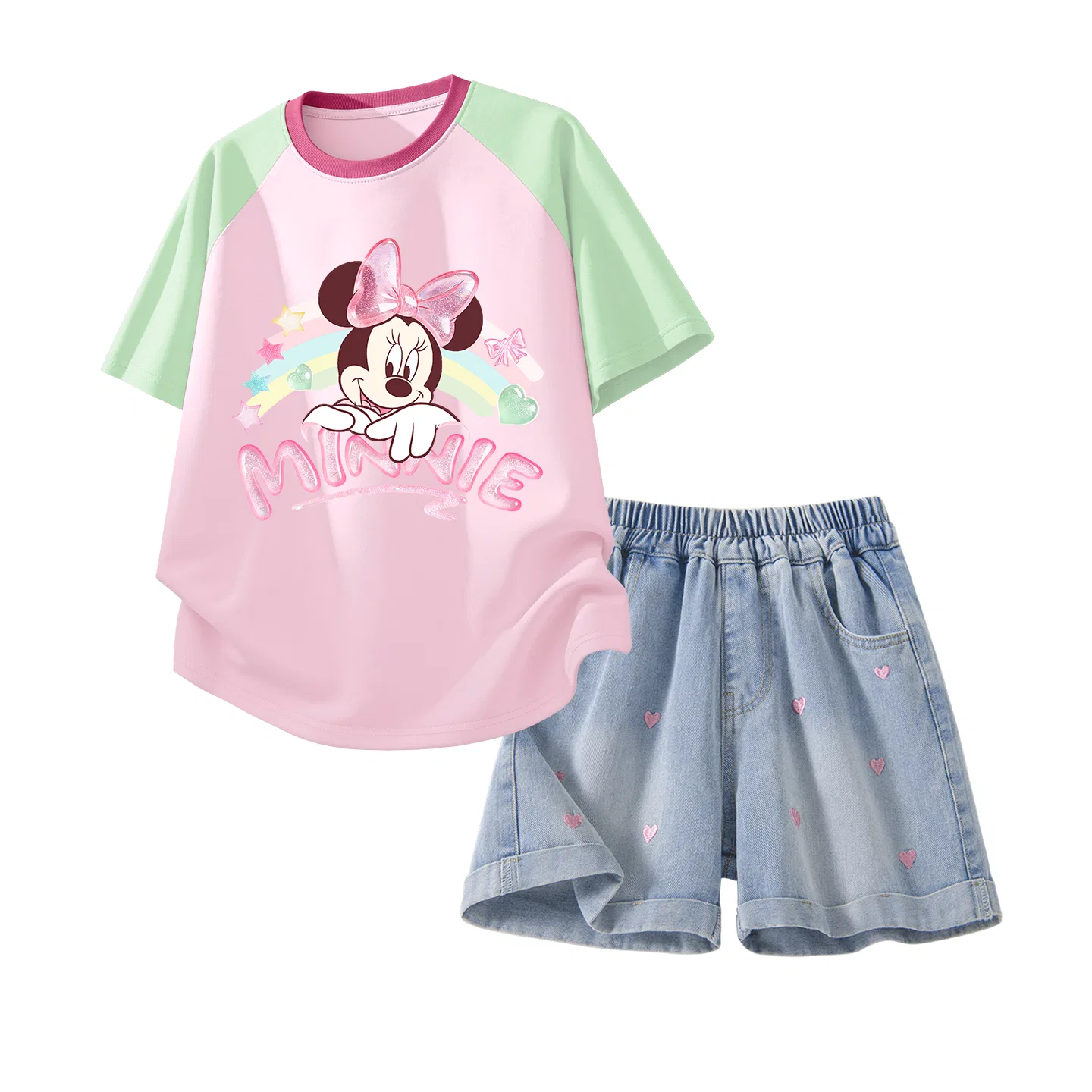 Спортивный костюм для детей Disney Crystal Green Pink Denim Blue