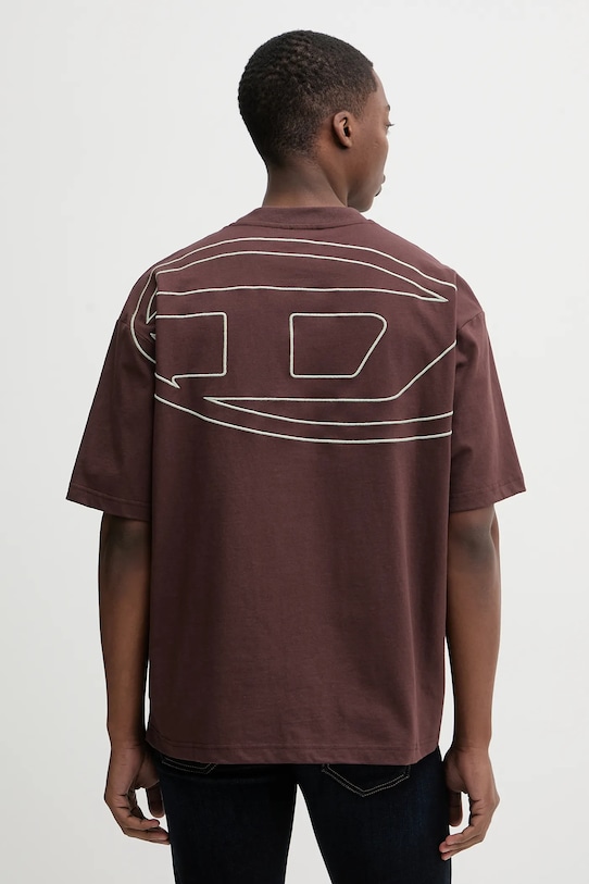 

Хлопковая футболка t-boggy-megoval-d Diesel, коричневый