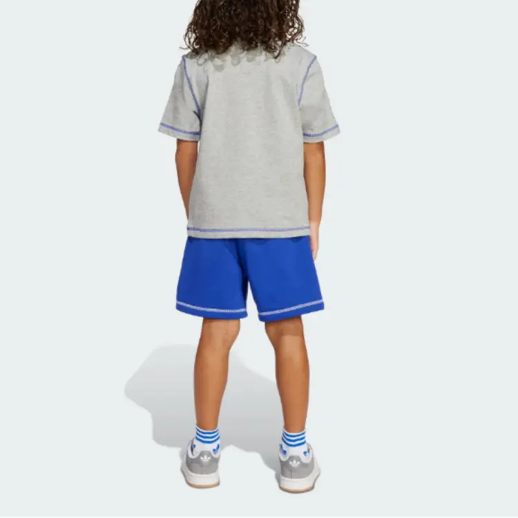 Adidas Originals Спортивный повседневный комплект из 2 предметов размер M цвет heather gray/bright blue детский — фото 4