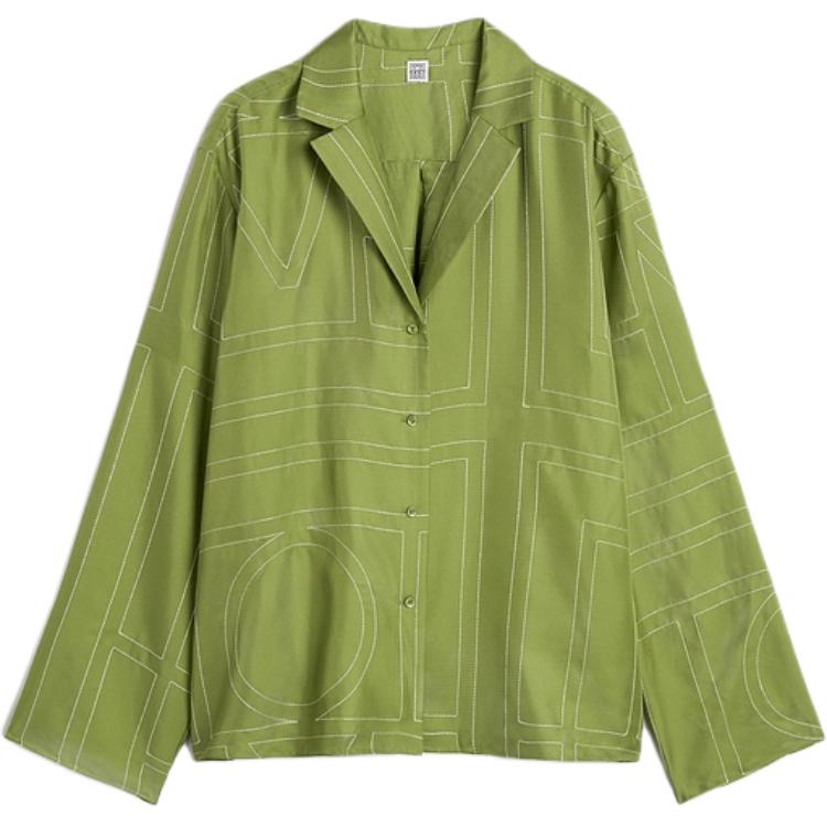 

Монограмма длинная рубашка с детализацией TOTEME, зеленый