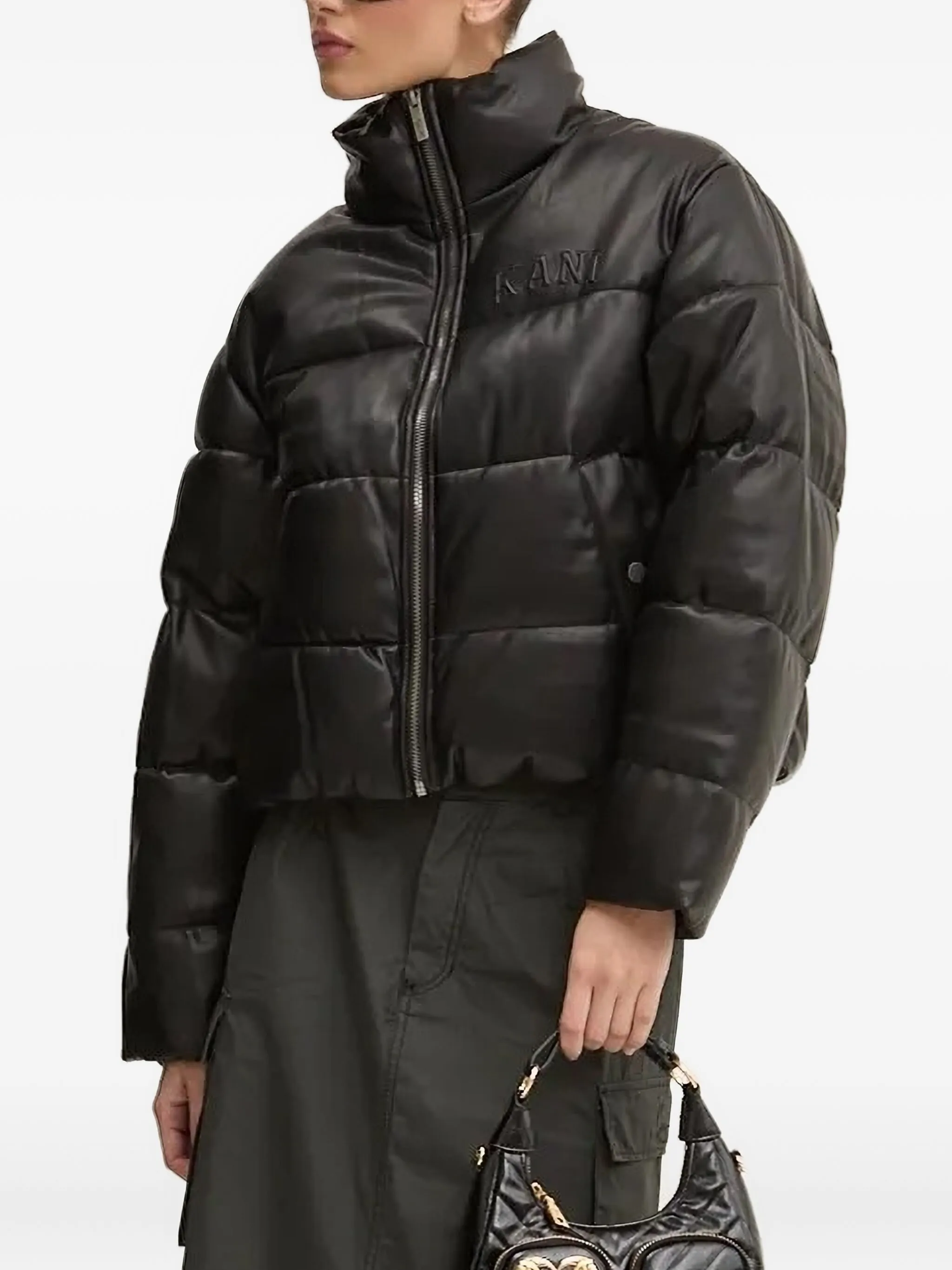 

Стеганый пуховик с логотипом Karl Kani, черный