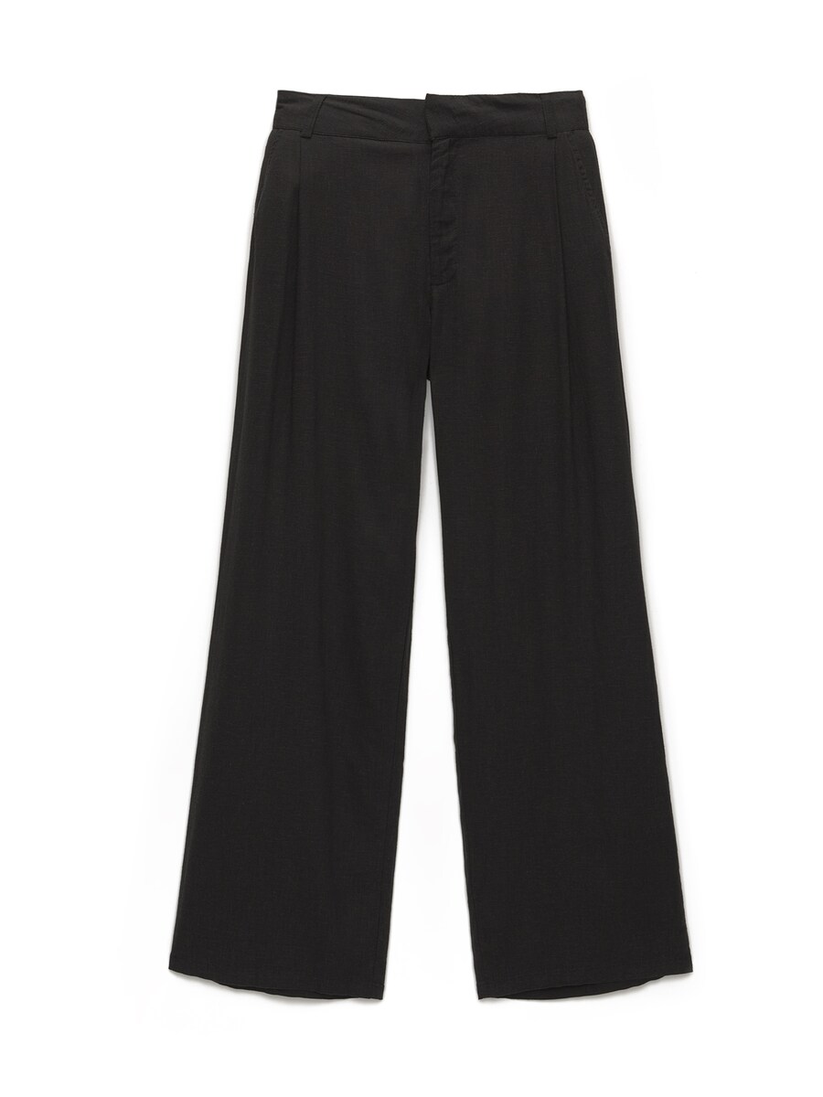 

Брюки со складками спереди Pull&Bear Wide leg Pleat-Front Pants, черный