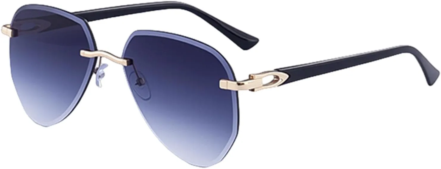 

Мужские солнцезащитные очки в стиле панк без оправы большого размера, роскошные, овальные, винтажные, с защитой от УФ-излучения UV400 TVTBBVV, C2gold3gradientgray