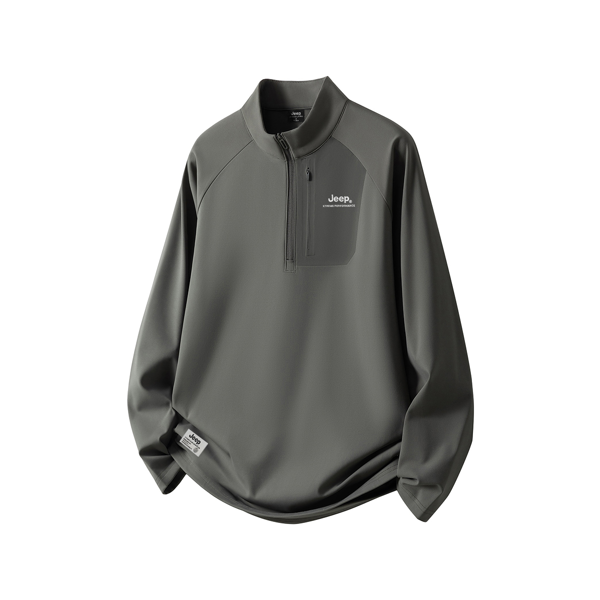 

Футболка унисекс полуводолазка умеренного прямого кроя Jeep, темно-серый